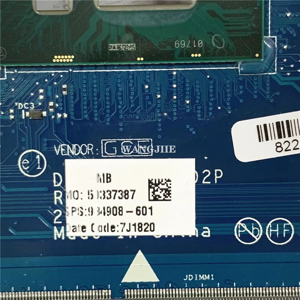 Imagem -03 - Placa-mãe Portátil para hp Ddr4 100 de Trabalho hp 15-bs 934908601 934908001 Dkl50 La-e802p I58250u 1.6ghz Cpu