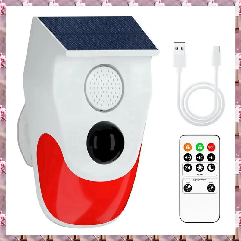2025 Outdoor Solar Human Body Sensing System Sensors With Remote Controller 120DB High Decibel For Home Burglar System,Outdoor S