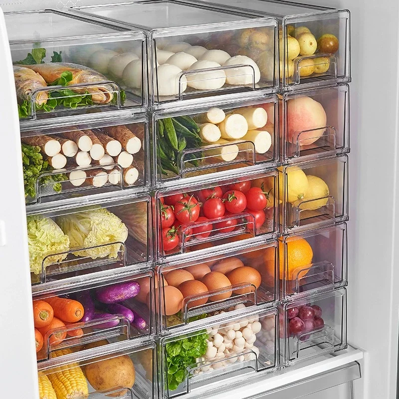 Refrigerator Storage Box Crisper Drawer Kitchen Frozen Food Grade Vegetable & Fruit Organize Kitchen Storage Food Storage New