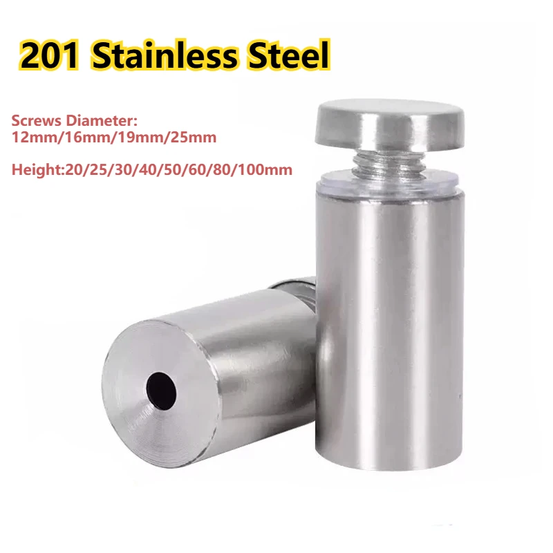 

201 Stainless Steel Glass Fasteners Advertising Board Fixed Nails Durable Spacer Holder Billboard Fixing Screws Standoffs