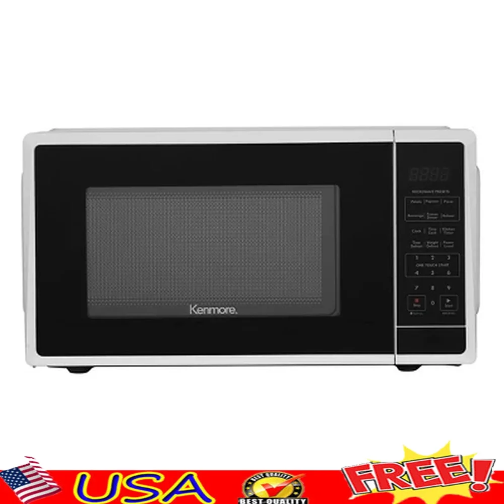 1000W Countertop Microwave 1.1 Cu Ft Child Safety Lock 10 Power Levels Digital Display 6 Cooking Menus Express Cook Defrost