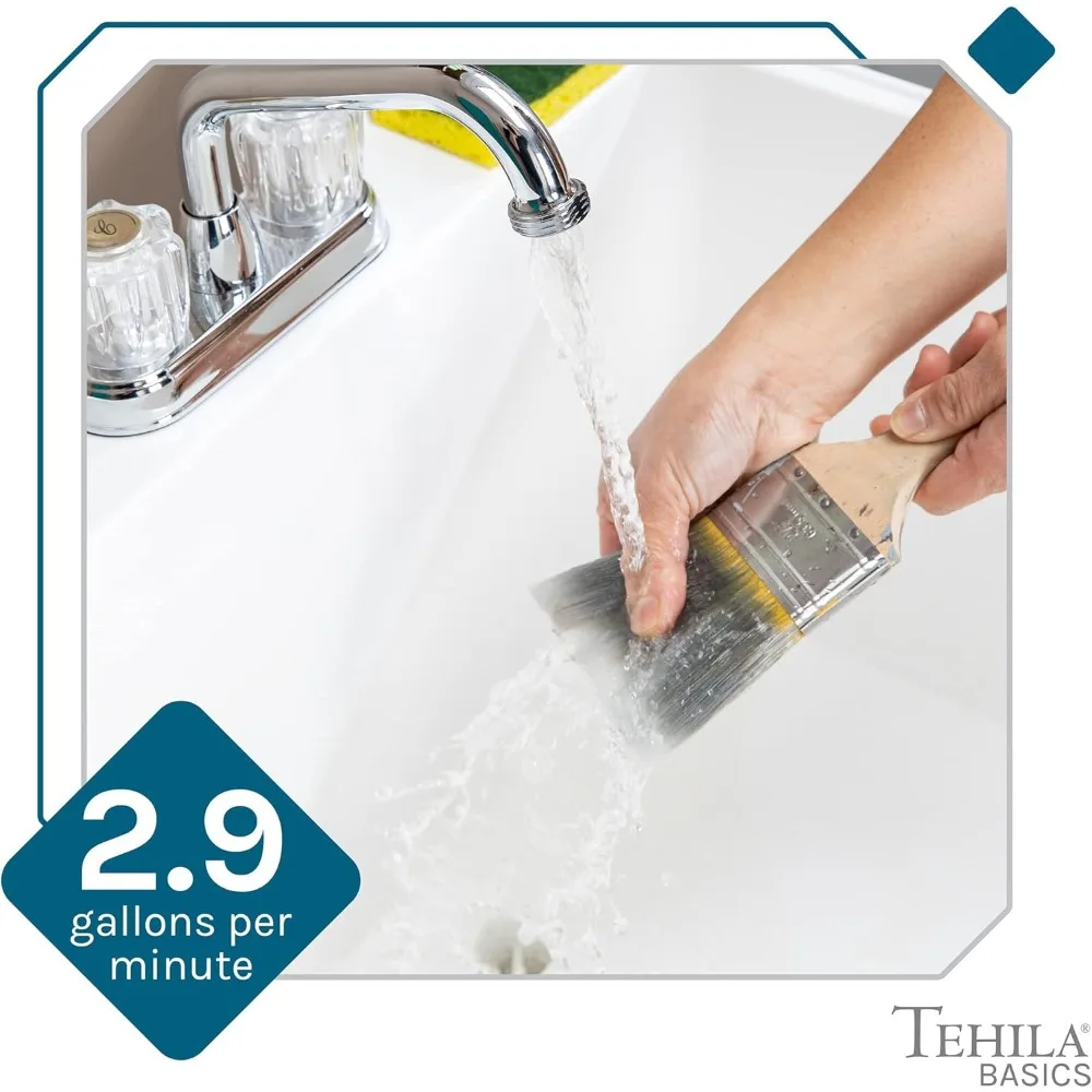 حوض أدوات أبيض قائم بذاته سعة 21 جالونًا مع صنبور بمقبضين من الكروم، حوض غسيل بلاستيكي عالي التحمل #6