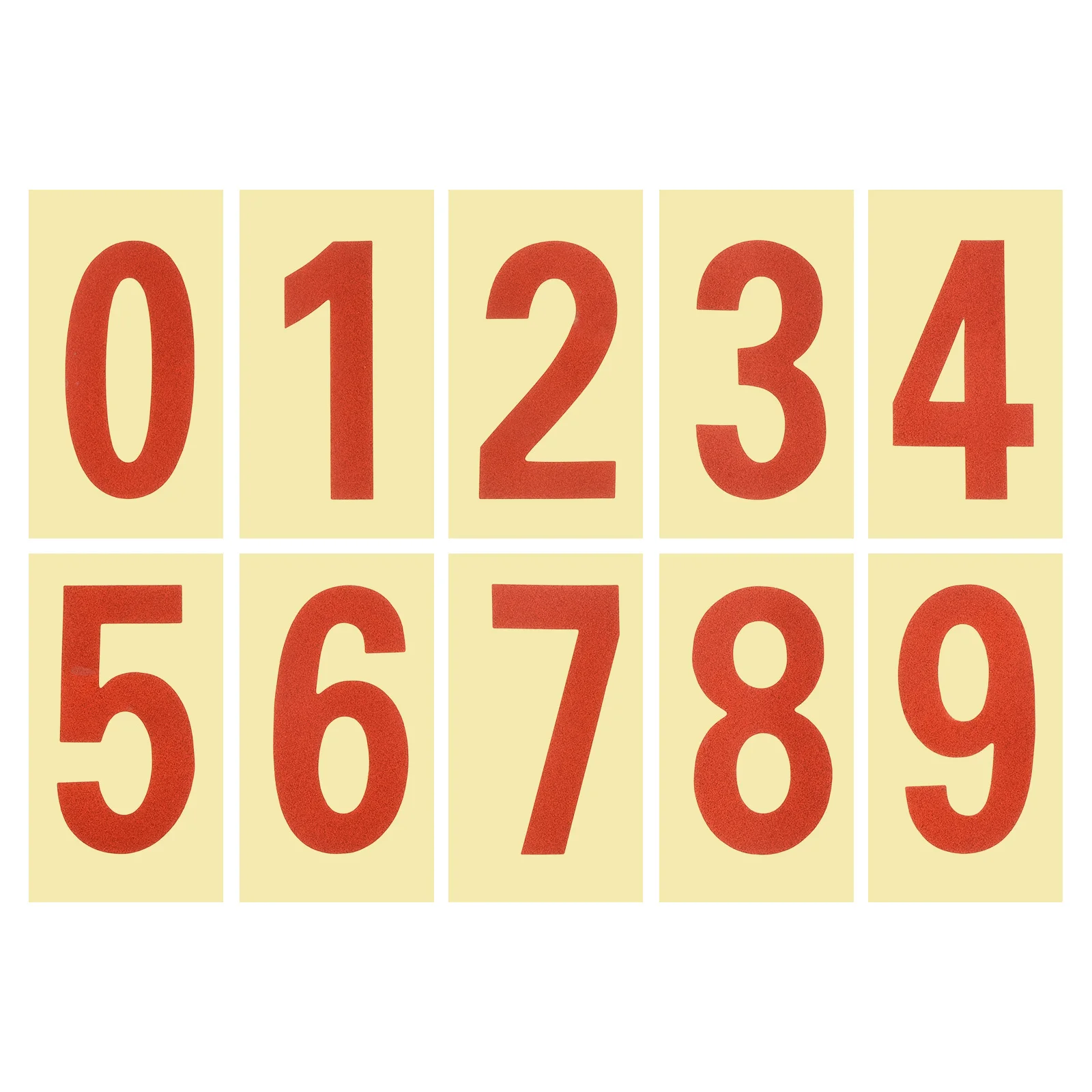 2,17 inch reflecterende brievenbusnummers sticker, 3/5 set 0-9 vinyl waterdicht zelfklevend adresnummer rood