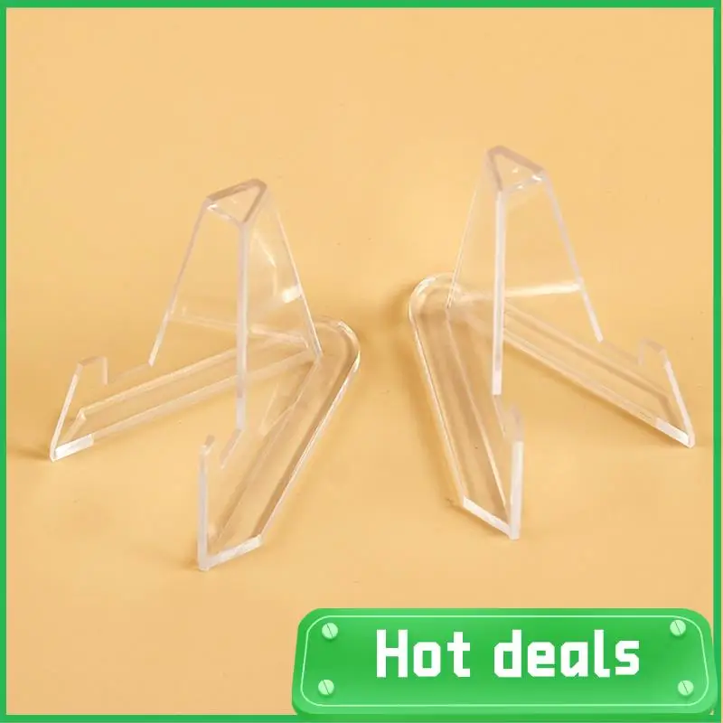 

20Pcs Clear Acrylic Small Easel Rack Card Commemorative Challenge Coin Capsule Support