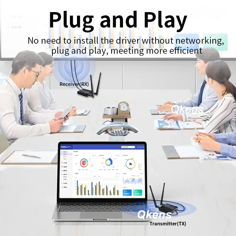 Extender HDMI Wireless Trasmettitore e Ricevitore Audio Video 200M Adattatore per Mirroring Schermo da Fotocamera Laptop PC a TV Monitor