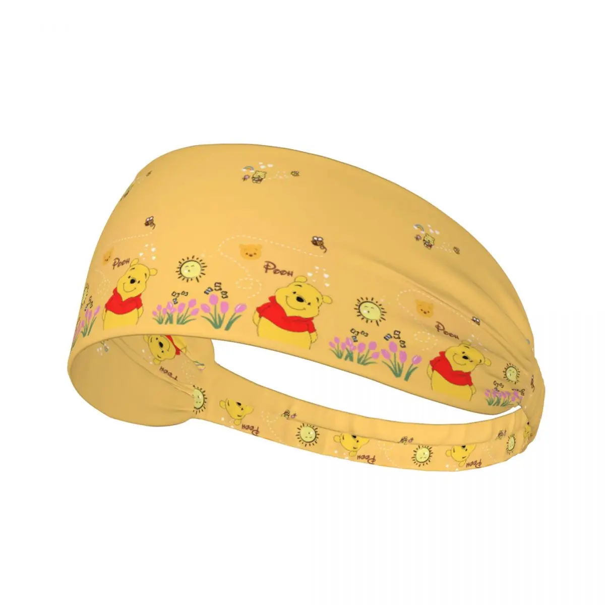 

Custom Winnie Pooh Bear Headband Women Men Non Slip Anime Cartoon Moisture Wicking Workout Sweatband for Cycling