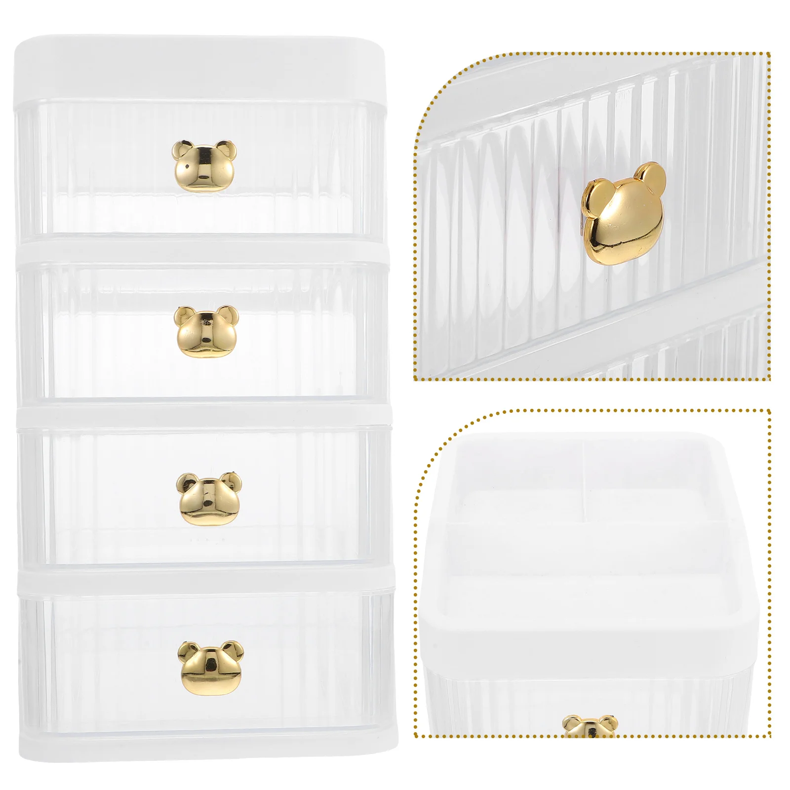 

Transparent Desk Organizer Storage Box Plastic Mini Drawer Stationery Makeup Desk Tidy Dormitory Kitchen Study Classroom Home
