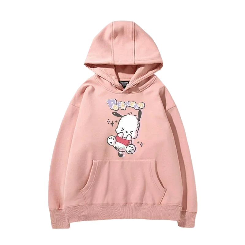 

Толстовка Sanrio с капюшоном, облегающая, осенняя, 2026, новая, для девочек, повседневная, модная, милая, пуловер, сохраняющая тепло, парный образ