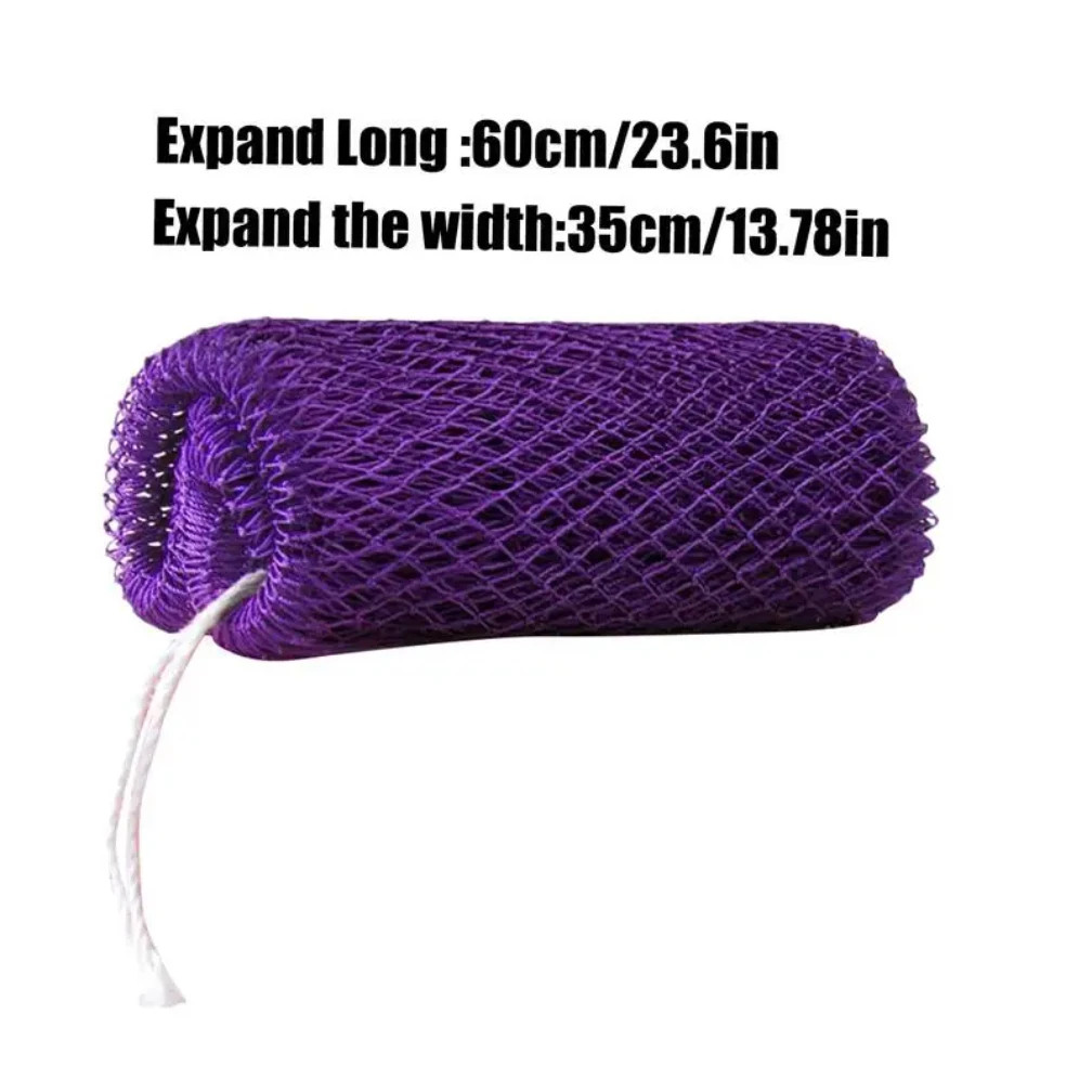 African Net Mesh Bath Exfoliating Body Scrubber Sponge Long Back Shower Loofah Quick Dry Stretch Washcloth Skin Care Tool view 6
