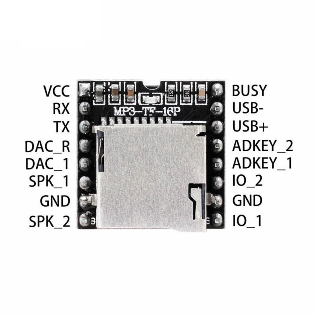 3 Stück für DFPlayer Mini MP3-Player-Modul, TF-Karte, U-Disk, DFPlayer-Modul, MP3-Sprachentwicklungsplatine, Mini-MP3-Player-Modul – Detail 6