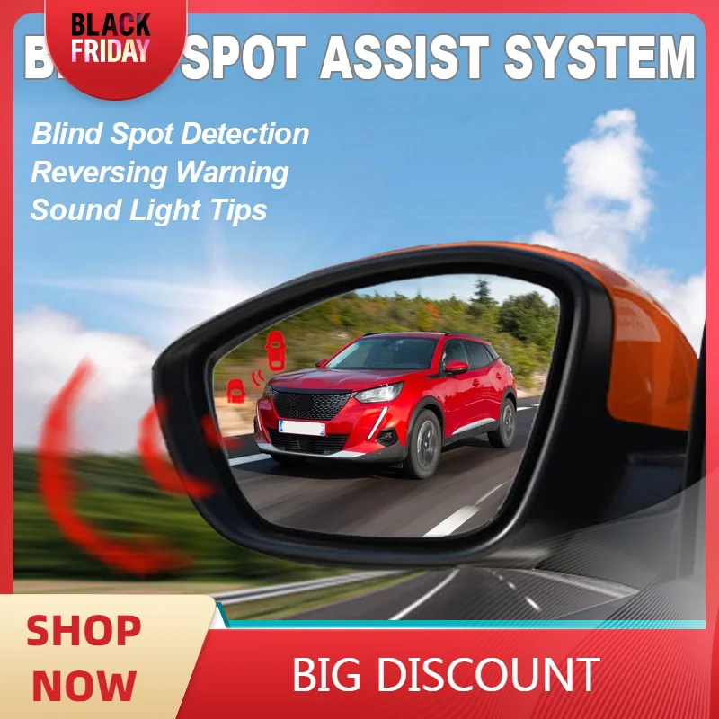 Car BSD BSM BSA Rearview Mirror Blind Spot Detection Change Lane Aided Rear Radar 24GHZ Sensor For Peugeot 2008 301 2013 to 2019