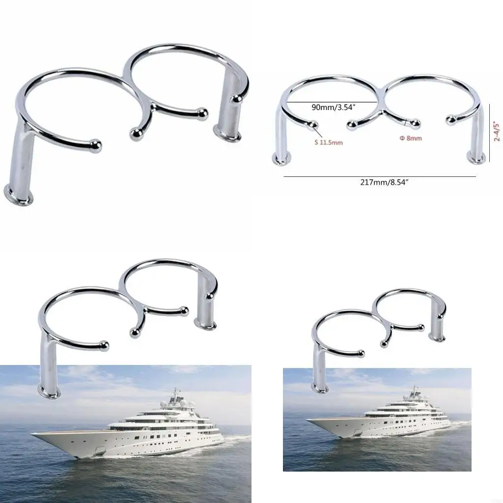Stable Bottle Holder Marine Boat Yacht Cup Shelf Double Ring Cup Holder Bracket Marine Boat Accessories New