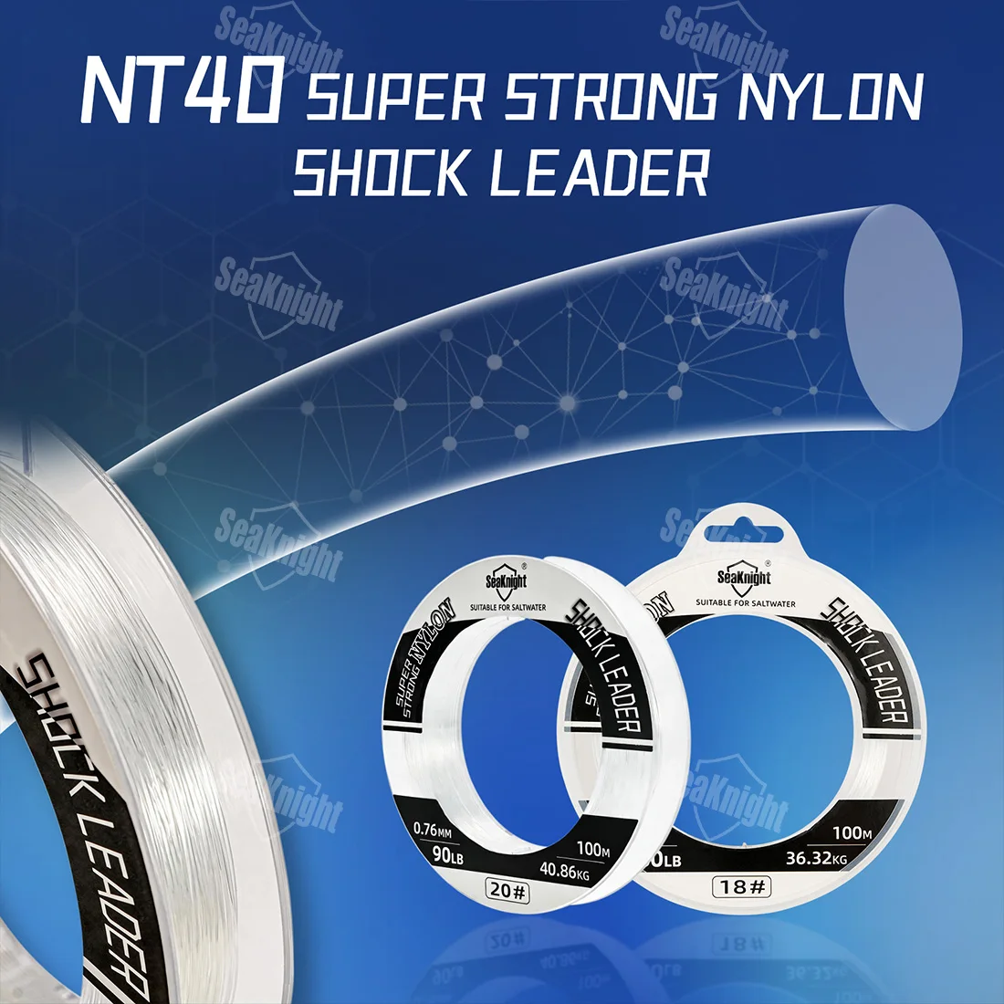 SeaKnight Fishing Line 100M/50M 25-200LB NT40 Super Strong Nylon Fishing Leader Line Real Strength for Saltwater Boat Fishing