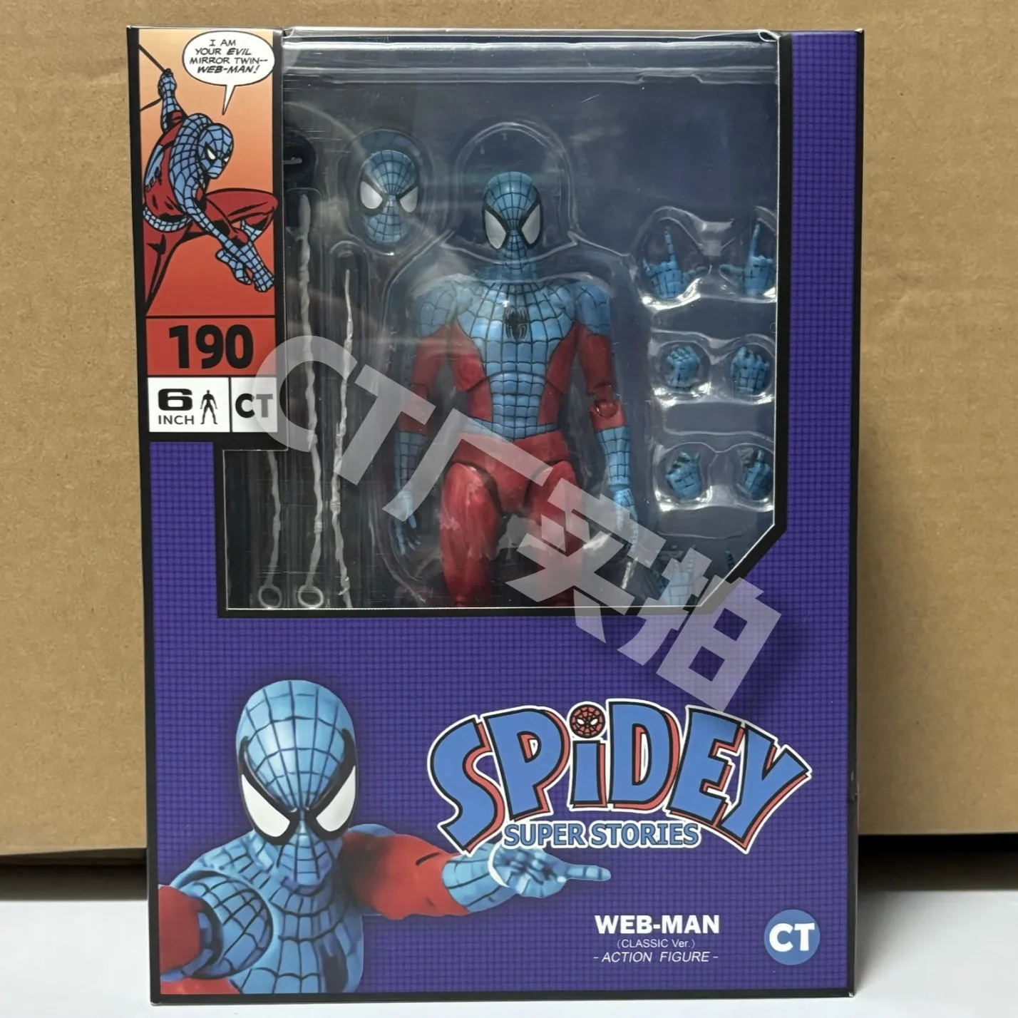 In Stock Ct Toys Web Man Action Figure Spiderman Figurine Mafex 190 Comics Amazing Spider-Man Anime Model Collection Gifts Toys