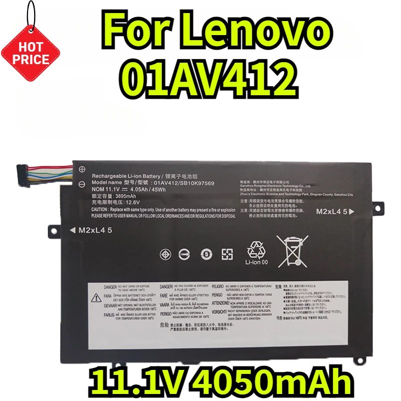 11.1V 4050mAh for Lenovo E470 E470C E475 01AV413 01AV411 01AV412 Laptop Battery