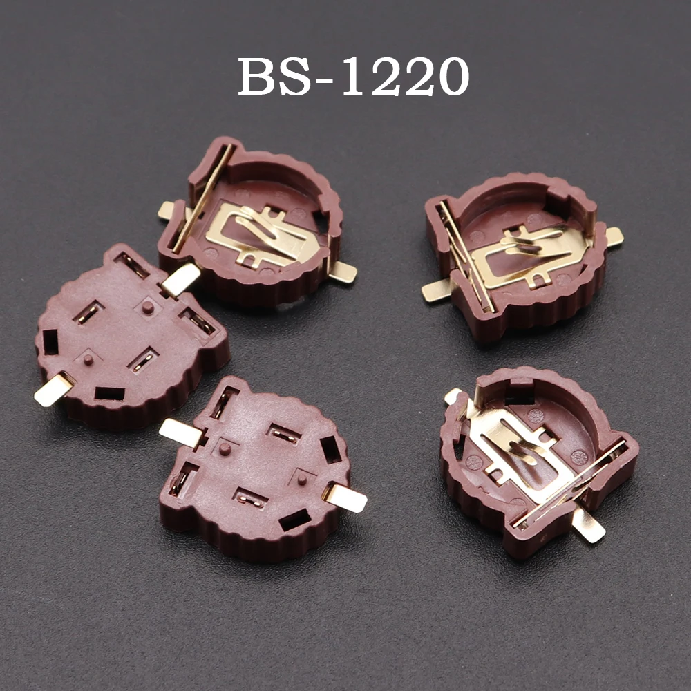 20 قطعة BS-1220-2 CR1220 CR1225 3 فولت زر حامل البطارية مصلحة الارصاد الجوية حزمة طلاء الذهب