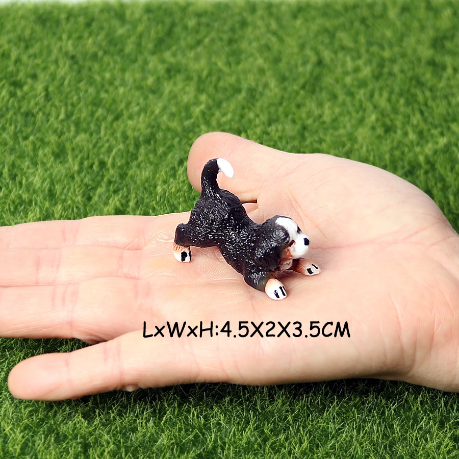 10PCS Realistic Hand Painted Dog Animal Model Figures Mini Puppy Figures Decorations Preschool Educational Cake Topper Set