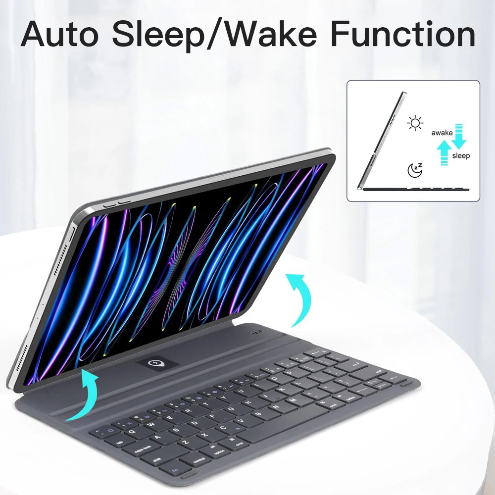 Teclado inalámbrico Bluetooth mágico para iPad 2025 A16 iPad Air 4 5 funda Pro 11 12,9 2018-2022 funda para iPad con soporte para teclado y tableta