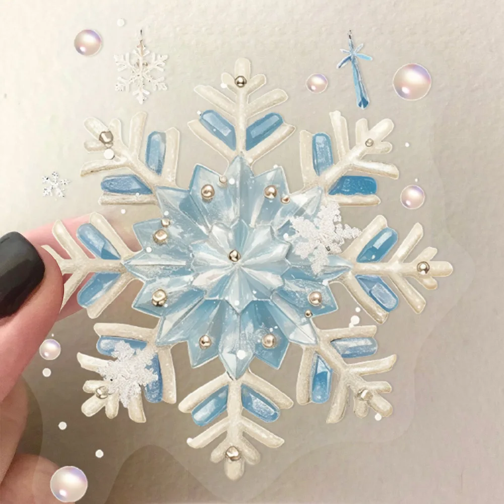 10/50PCS Cartoon Painted Winter Sticker DIY Transparent PET Decoration Mobile Phone Case Notebook Water Cup Toy Gift Sticker