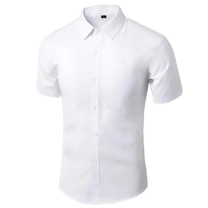 Men's Short-sleeved Sleeve Korean Style Slim Business Casual Formal Wear Pure Professional Work Handsome Inch Shirt