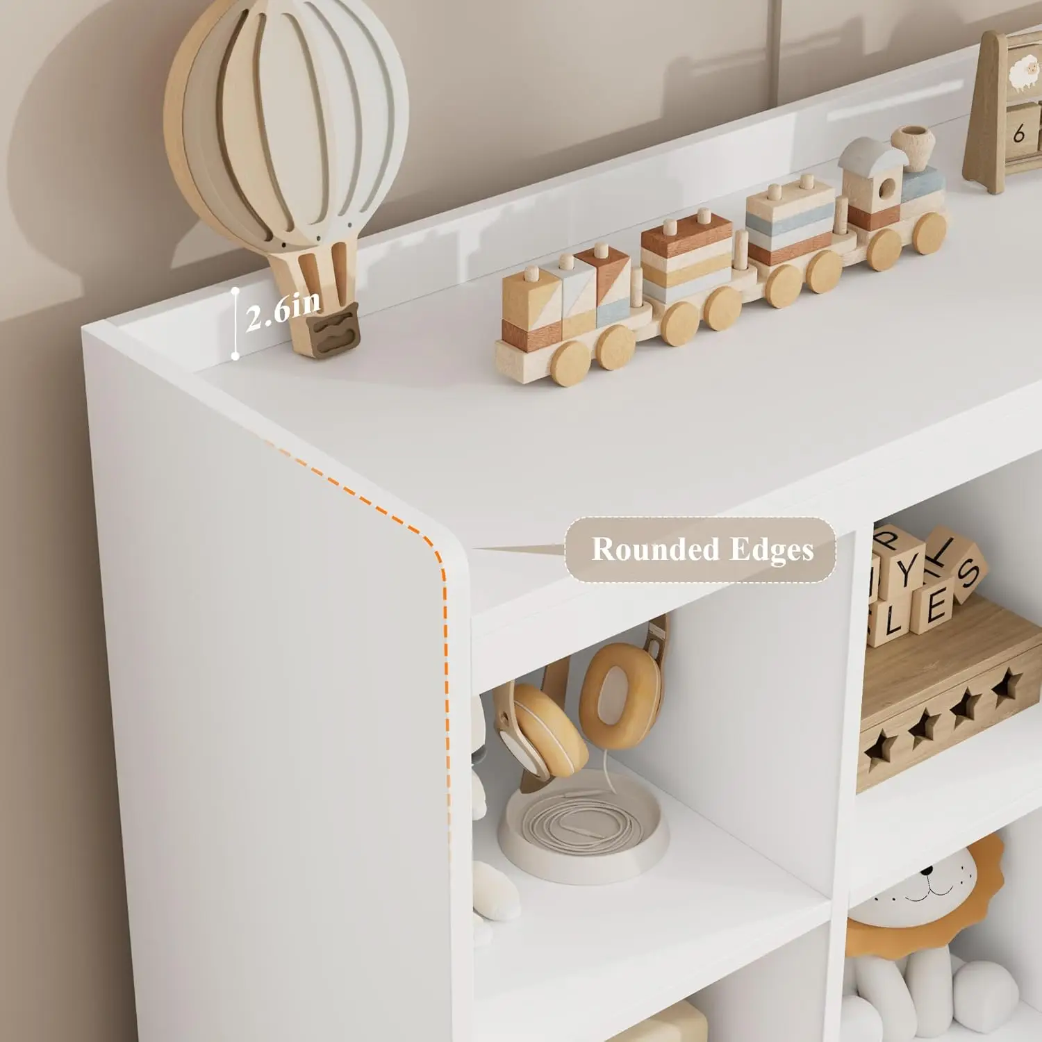 Large 48W Kids Toy Storage Organizer with Removable Bins, Bookshelf and Drawers