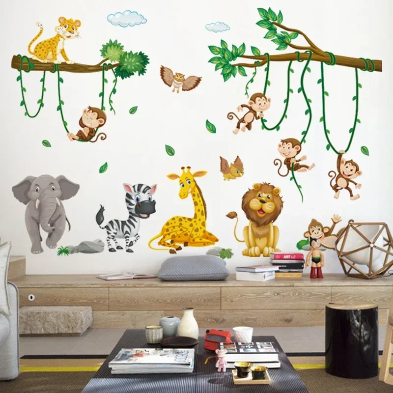

Animal Party Cartoon Wall Sticker Decoration Children's Bedroom Background Baby Room Cute Sticker