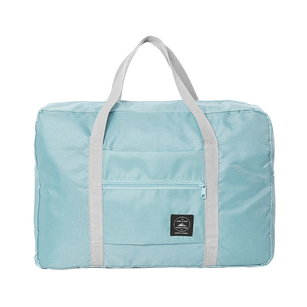 Bolsa de compras de nailon impermeable, bolsa de acabado plegable, grande, de gran capacidad, ligera, de Color sólido, para mujeres y hombres, para exteriores