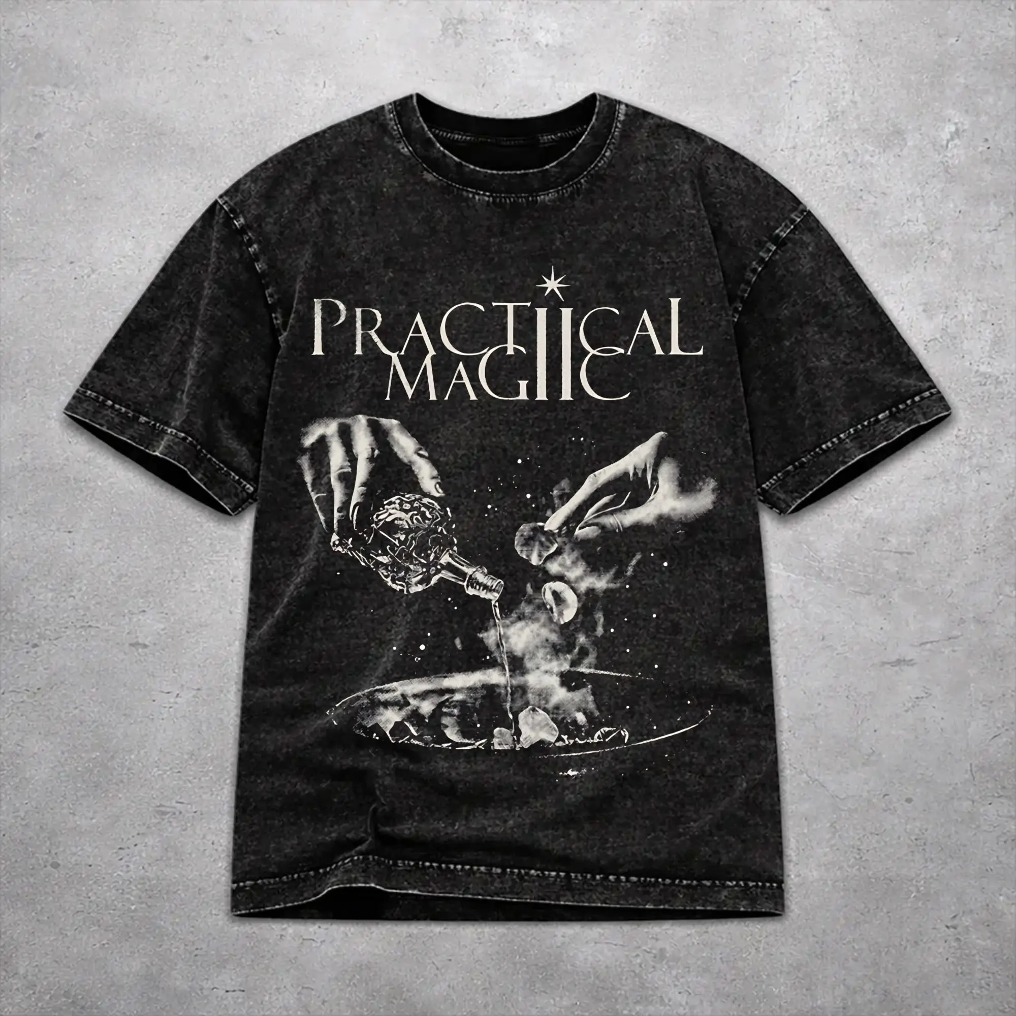 Casual Women Men Practical Magic Witchcraft Witchy Halloween Gothic Occult Tee Shirt Oversize Washed  T Shirts Apparel