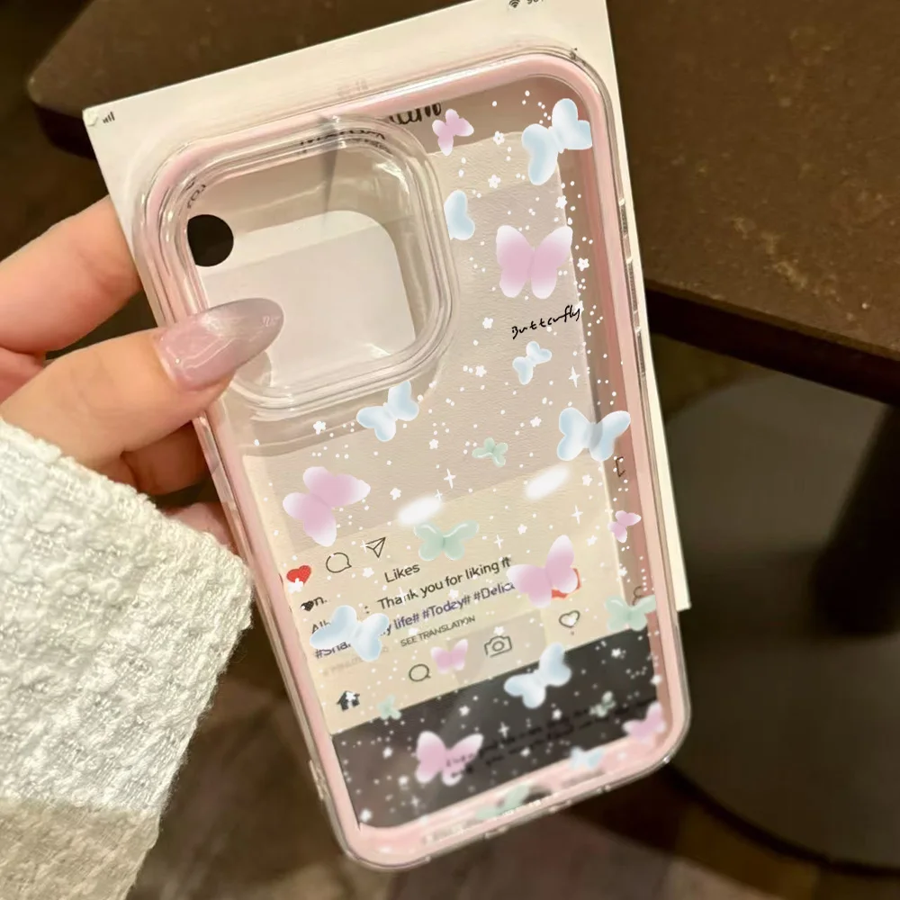2 in 1 Candy Color Handyhülle für iPhone 11 16 17 Pro Max 13 15 14 12 17 Air 17promax Soft TPU Transparent Flower Funda Cover