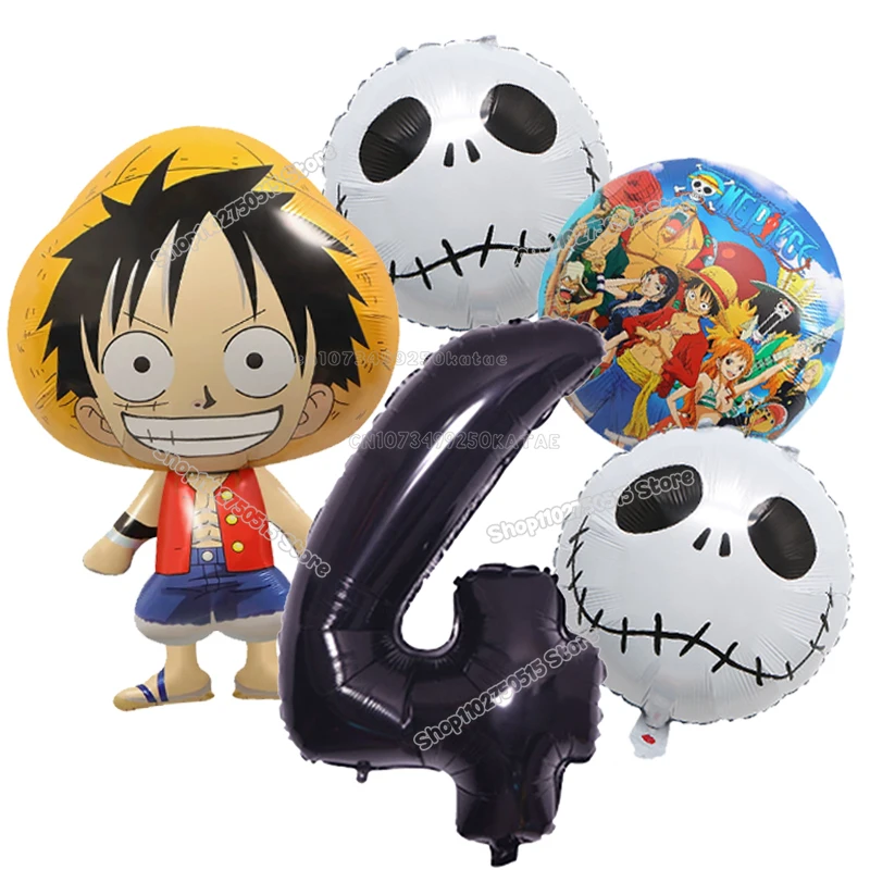 One Piece Boy Birthday Decoration Anime Luffy Number Balloons Set Baby Shower Party Supplies Cartoon Kids Birthday Decorative - view 3
