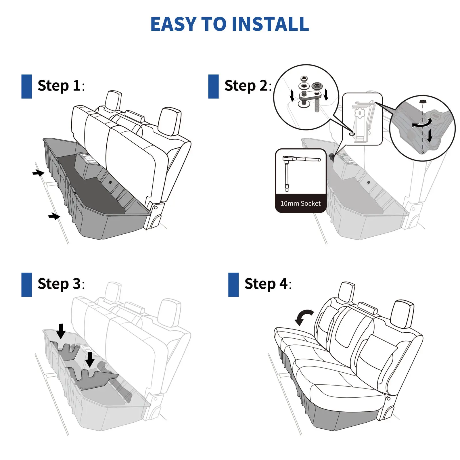 Almacenamiento bajo el asiento de EE. UU. para Chevy Silverado GMC Sierra 2019 2500HD 3500HD US (origen), accesorios para auto, 2024-1500