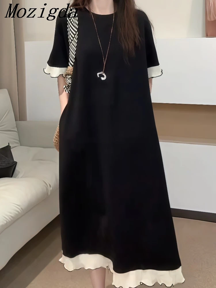 الصيف الدانتيل قميص فستان المرأة النمط الأوروبي الدانتيل الربط فستان فضفاض موضة كبيرة الحجم تي شيرت فستان المرأة