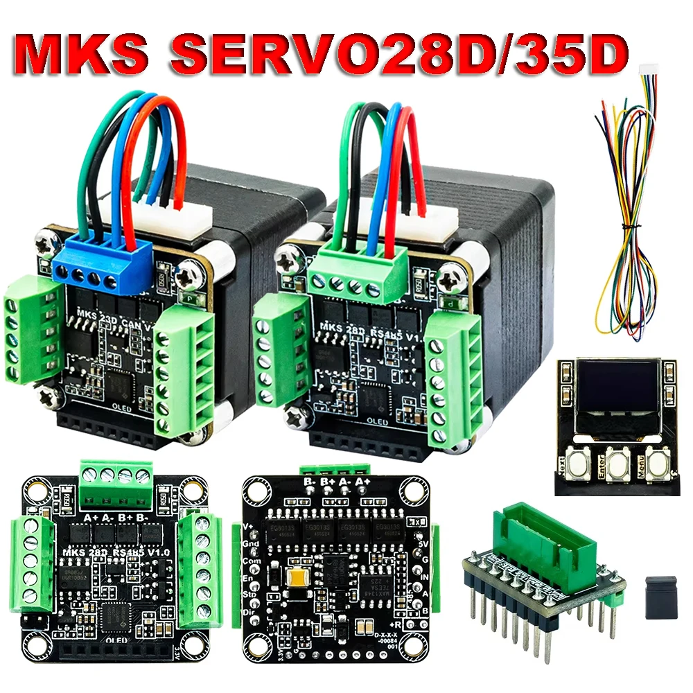 

MKS SERVO28D/35D NEMA11/NEMA14 Closed Loop Stepper Motor Driver Gen_L FOC Silent High Efficiency CNC 3D Printer Motor