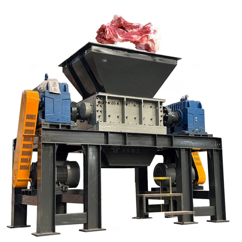 Suministro de fábrica Máquina trituradora biaxial duradera Máquina trituradora de carne Trituradora de huesos de carne