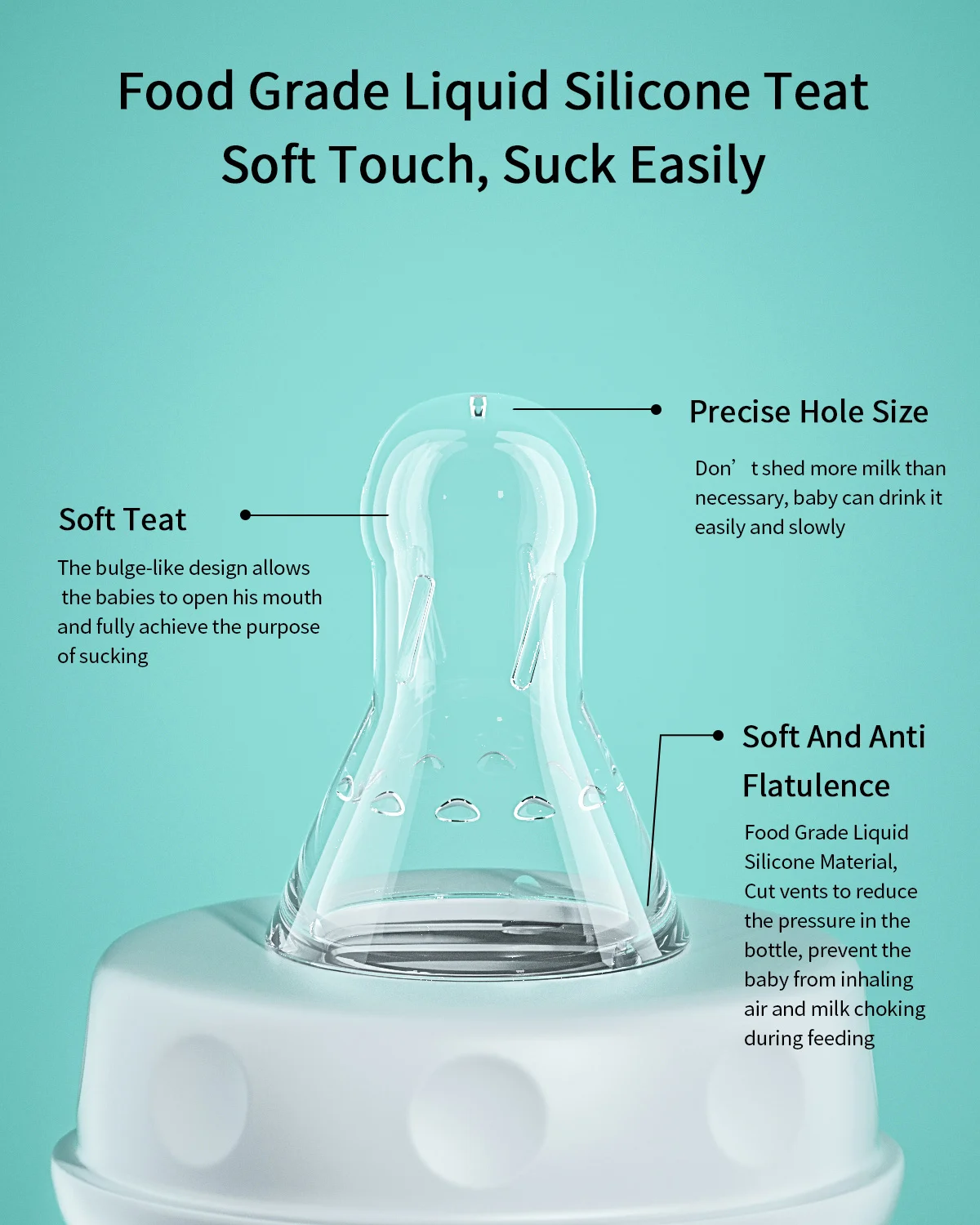 BornBL 6 Month+ 8oz 240ml Hands Free PP Baby Feeding Bottle with Tube Anti-Colic Nursing System, Bpa Free