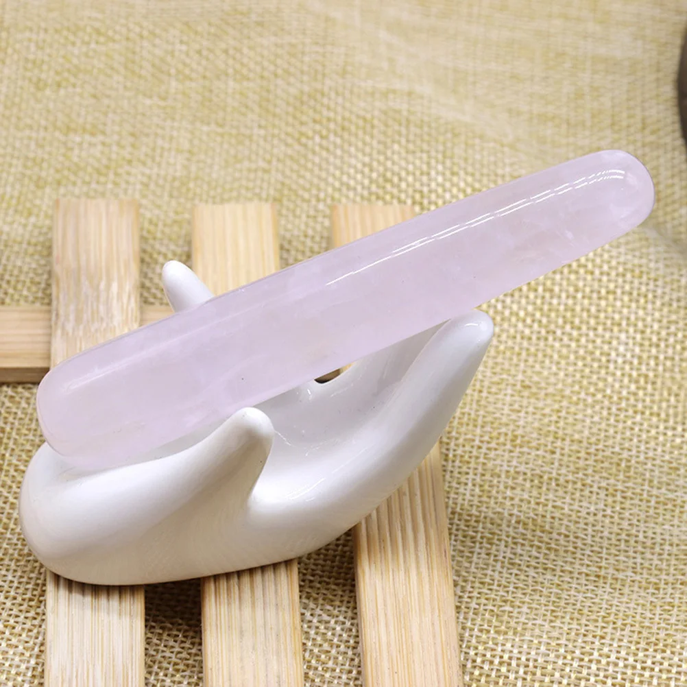 

Handmade Top-Glass Pink Jade Facial Roller Smooth Comfortable Face Massager Anti-Aging Puffiness Redness Skin Care Tool