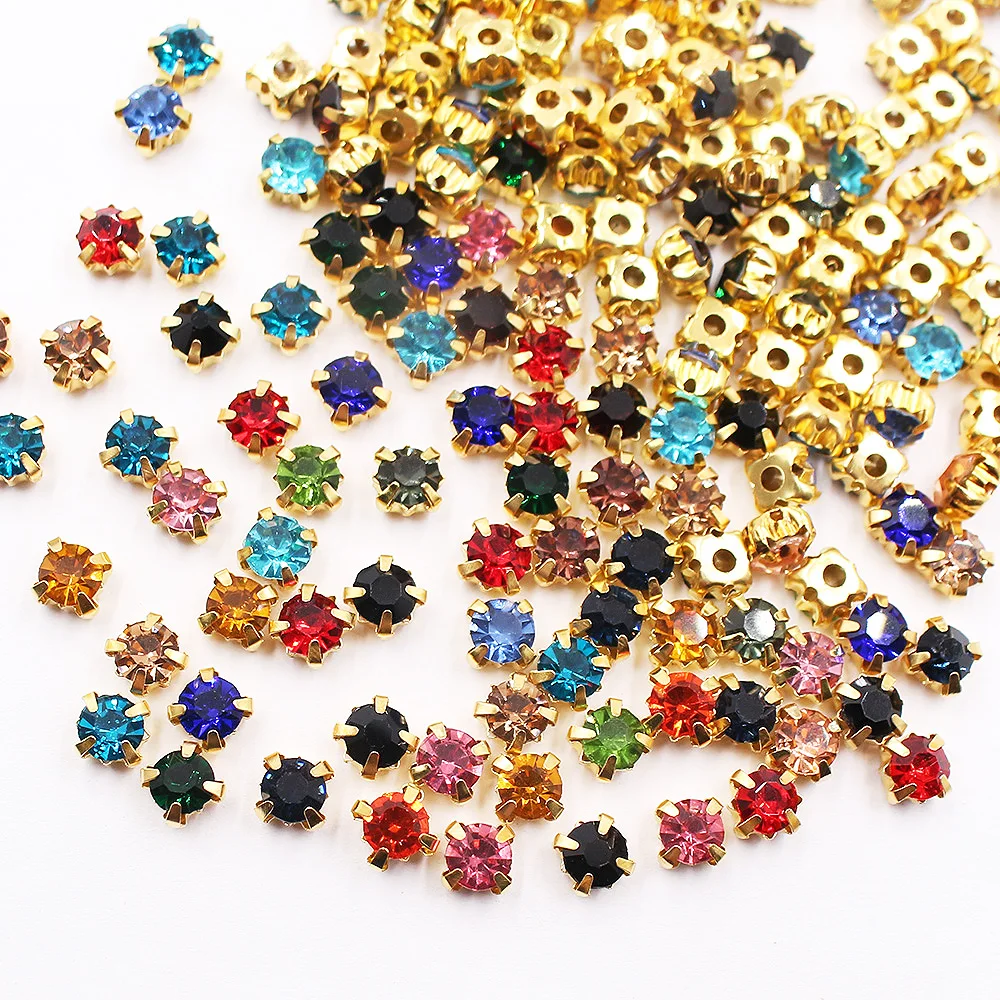 Ss12-Ss40 Claw Sew On Rhinestones Beads Flatback Shiny Crystals Strass Stones Sewing Rhinestones for Clothes Needlework Gems