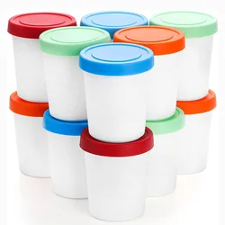 Reusable Mini Ice Cream Containers, 6oz Freezer Storage Tub with Silicone Lids, for Homemade Ice Cream, Gelato, Sorbet, Dessert