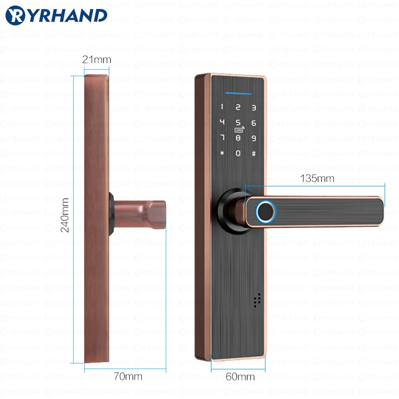 TT bloqueio aplicativo WiFi Inteligente Fechadura Da Porta, Inteligente Bluetooth Digital APP Código Do Teclado Keyless com o Google home Aleax Door