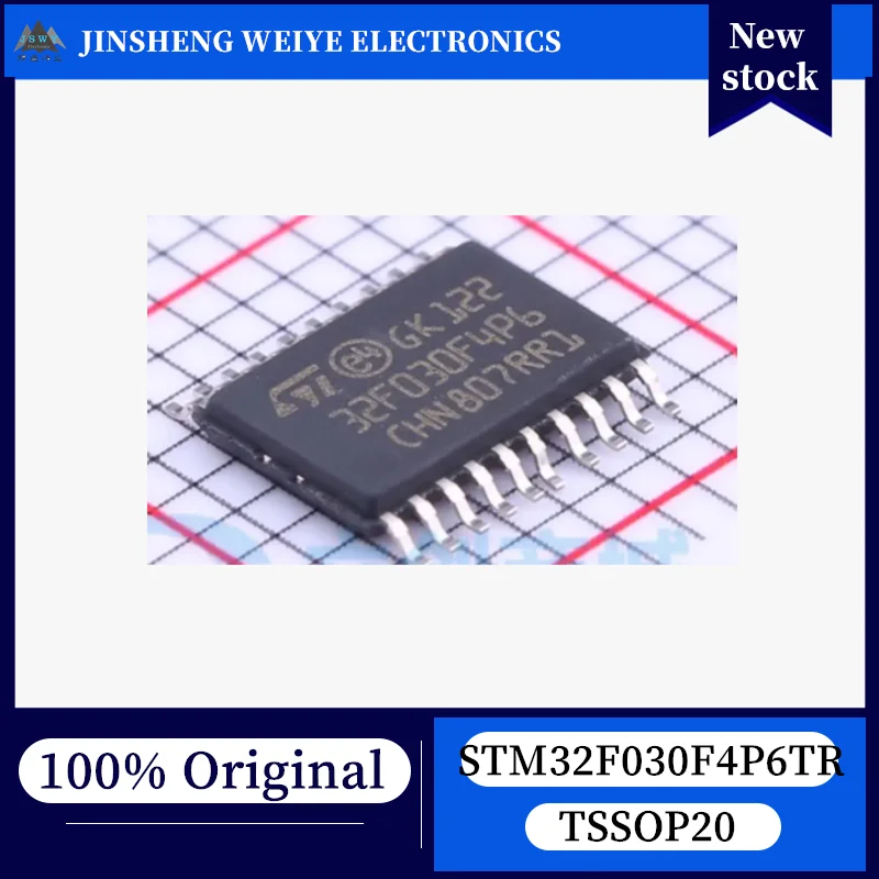 

(10/50 pieces) STM32F030F4P6TR TSSOP20 32-bit ARM Cortex-M0 core microcontroller, 100% new, original, in stock, chipset.