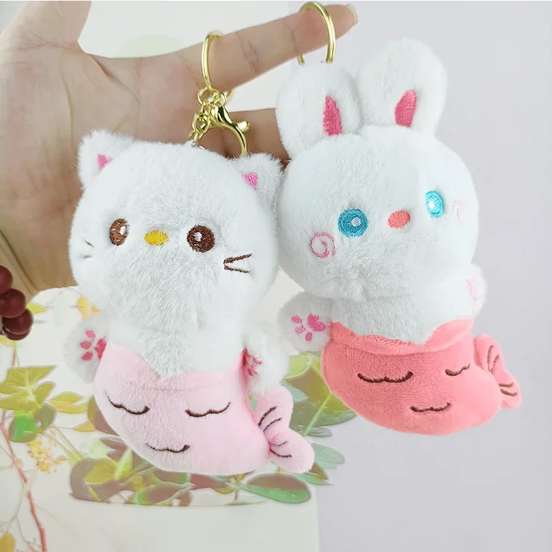 Stuffed Animals Plush Cartoon Beauty Tail Plush Doll Pendant Animal Series Keychain Beautiful Exquisite Festival Gift for Friend