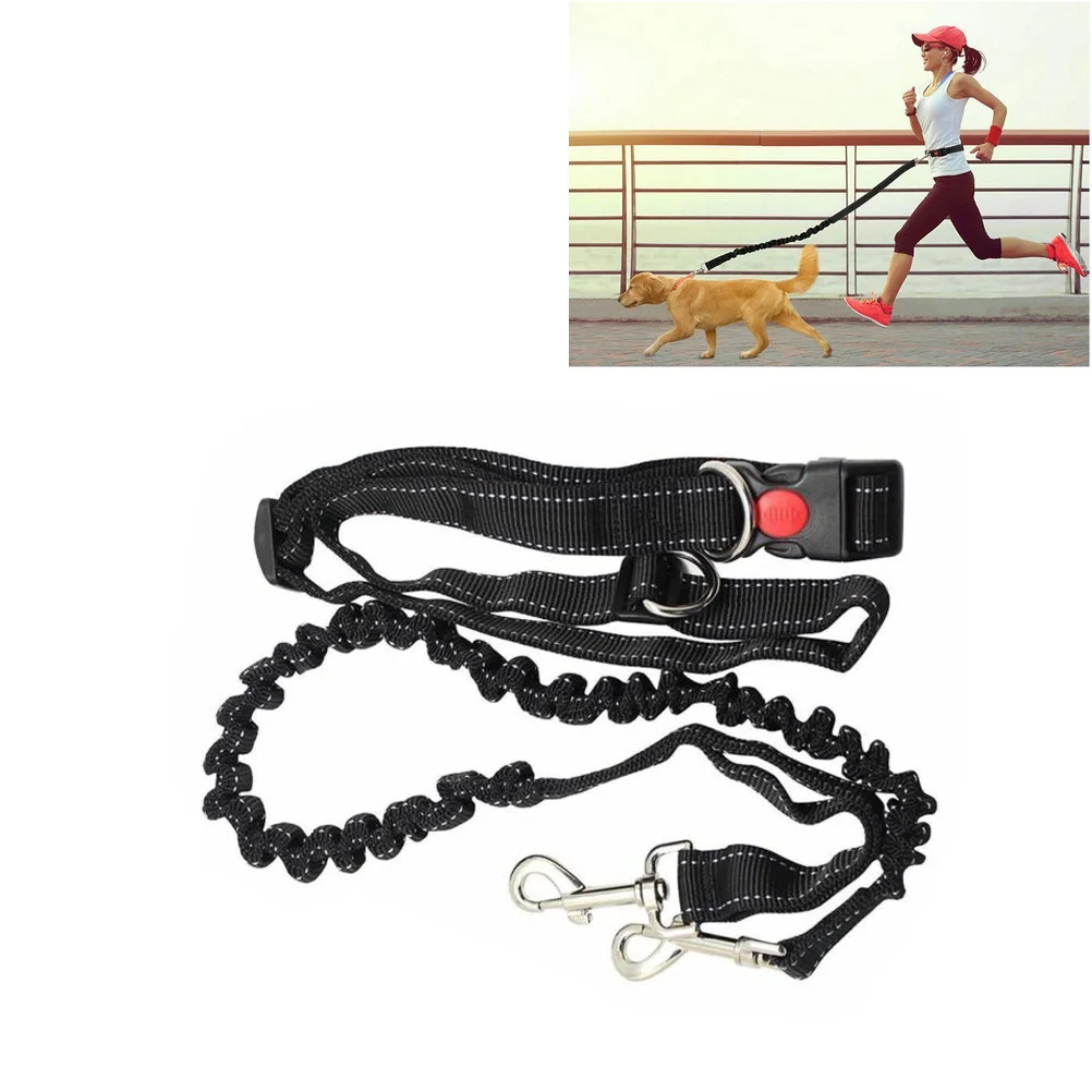 

Adjustable Hands Free Dog Leash Waist Belt Perfect Running Jogging Hiking Walking Short Design Strong Stainless Steel Connector