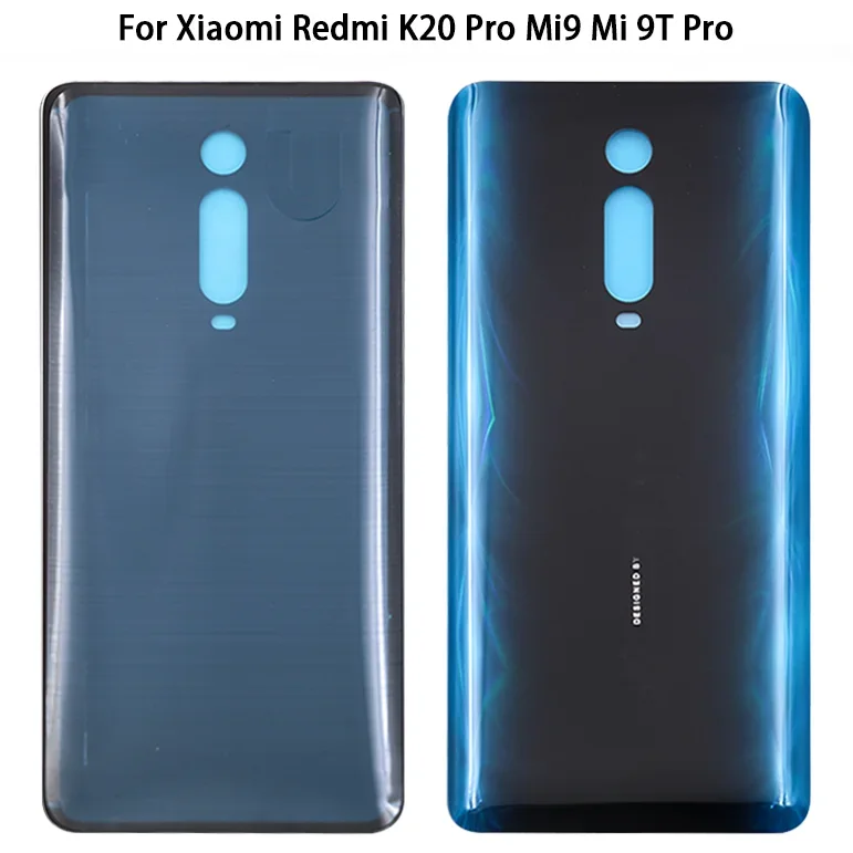 Tampa traseira da bateria para Xiaomi Mi9T, Mi 9T Pro, K20 Pro, caixa de caixa de bateria da porta traseira de vidro,