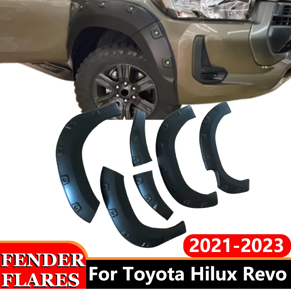 

Muguards Fender Flares For Toyota Hilux Revo 2021 2022 2023 Wheel Arch With Nut Mud Flaps Splash Guards 4X4 Car Accessories