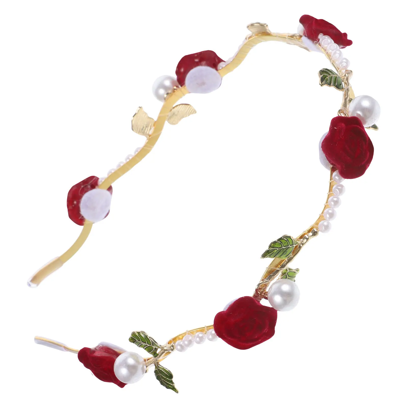 

Women Headband Red Alloy Metal Bridal Hairband Lightweight for Wedding Birthday Engagement Party Hair Accessories