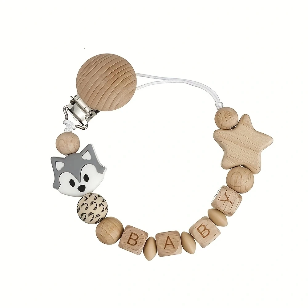 Clip per ciuccio per bambini supporto per capezzolo fittizio in legno catena per Clip orso in Silicone ciucci per animali Koala giocattoli per la