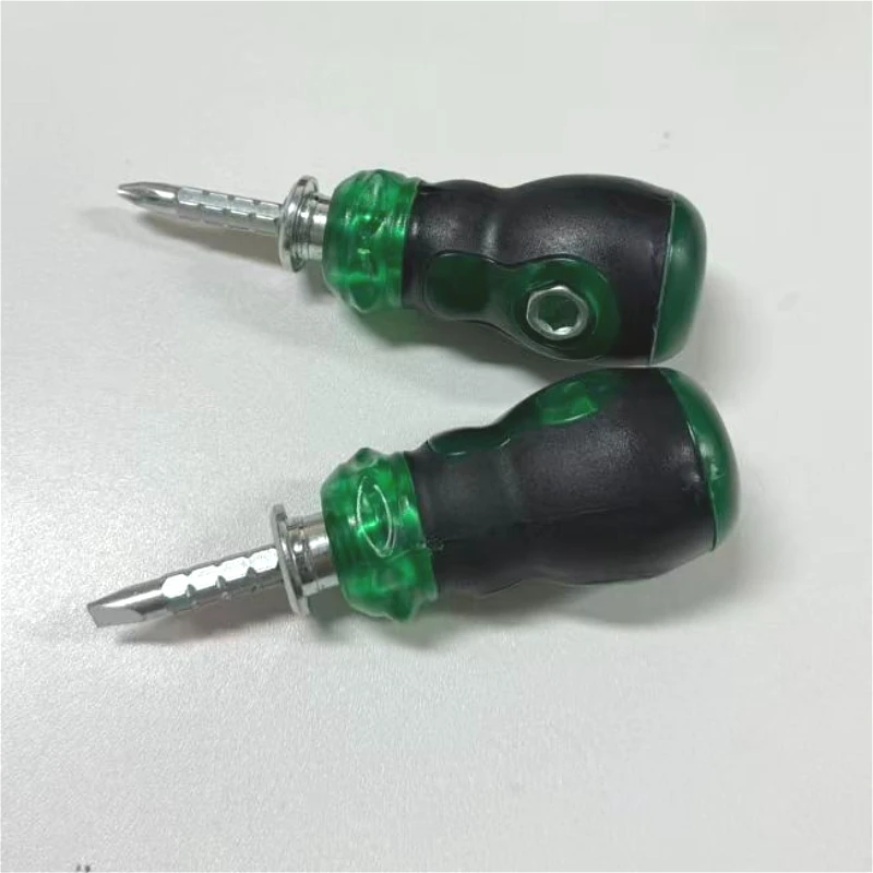 1 pz cacciavite a cricchetto a doppia testa manico corto cacciavite a taglio/sPhillips cacciavite telescopico in acciaio al cromo vanadio