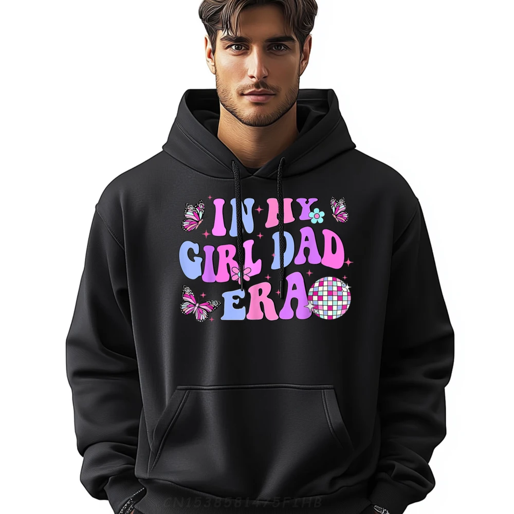 

Groovy Retro In My Girl Dad Era Crew Neck Hoodies Printed Long Sleeve Casual Sweatshirt Hip Hop Graphic Hoodies
