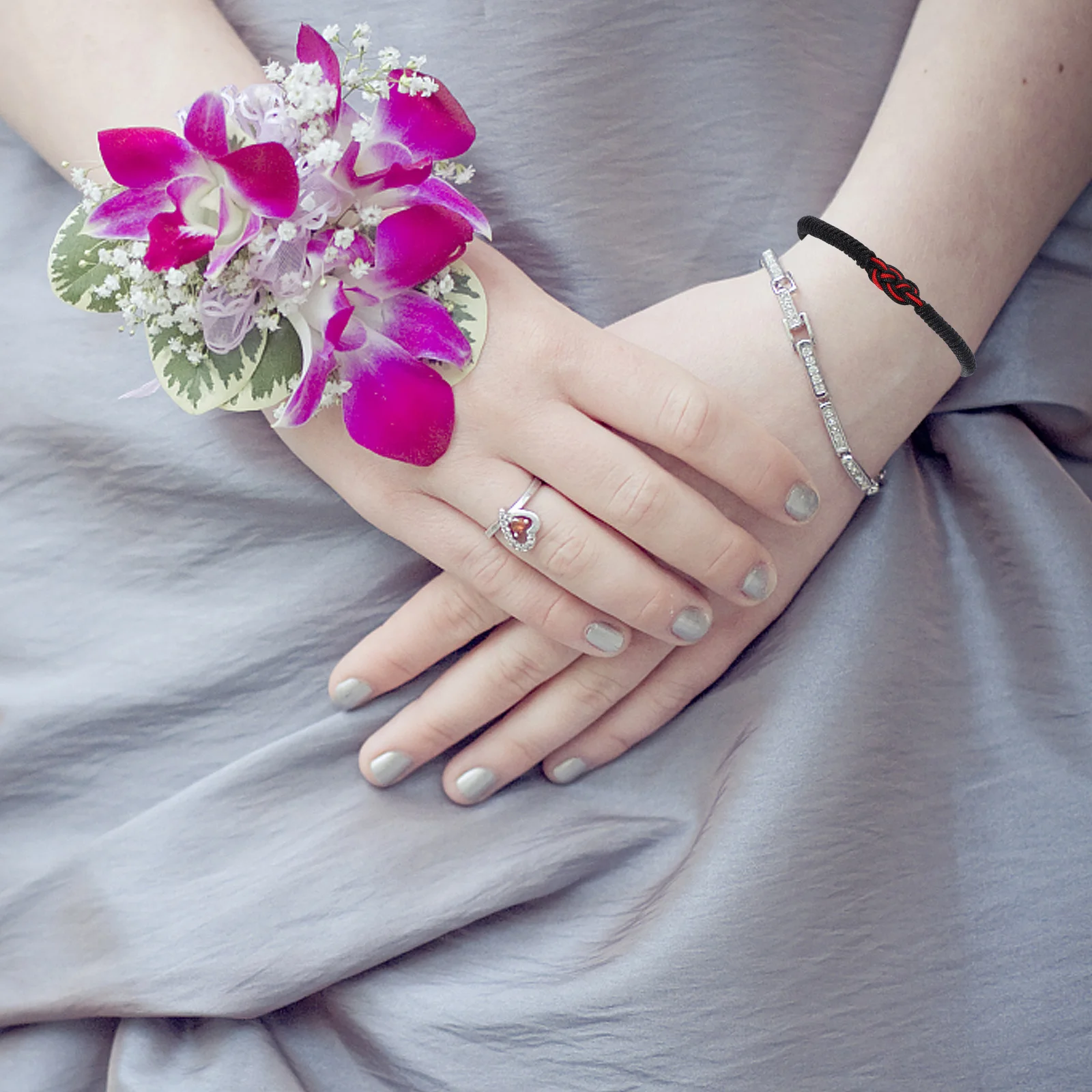 

2Pcs Adjustable Couple Bracelet Set Minimalist Braided Wrist Chain for Him and Her Perfect Matching Love Gift Jewelry