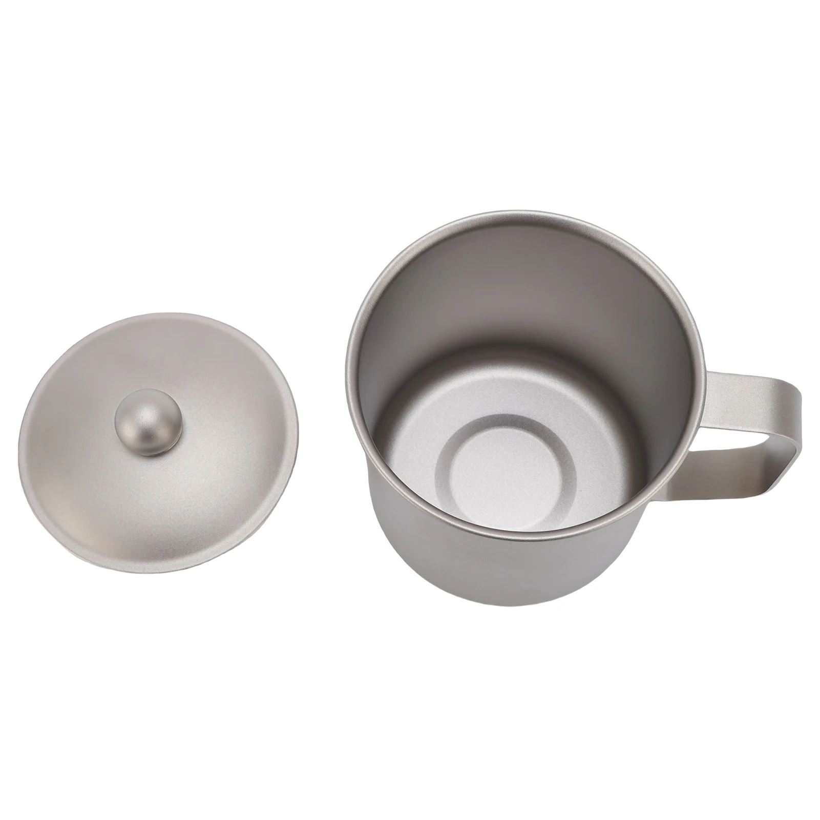 순수 Ti 캠핑 컵 360ml 캠핑 머그잔 뚜껑 포함 하이킹 배낭 요리를위한 야외 물 커피 차 컵